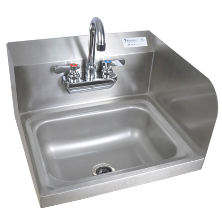 BK RESOURCES Hand Sink Stainless Steel With Eye Wash Station, Faucet 14Óx10Óx5Ó BKHS-W-1410-RS-P-G